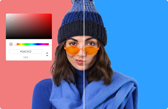 Add blue background to photo