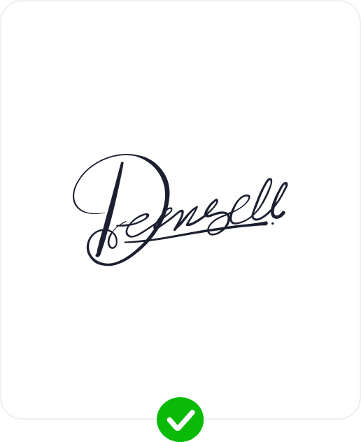 Write your signature on plain paper