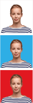 Passport photo with solid background