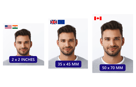 Make passport size photos for different countries