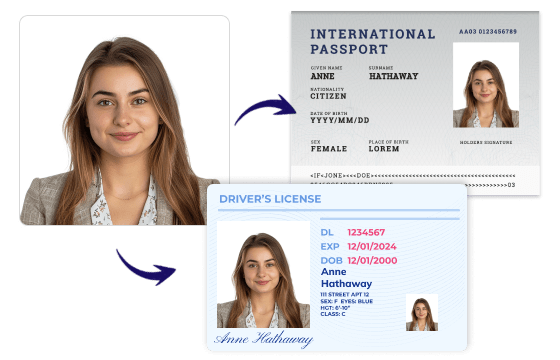 Convert your photo to a visa photo or ID photo
