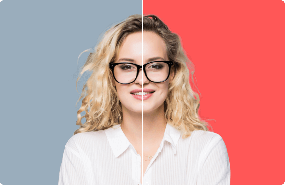 Add red background to photo online